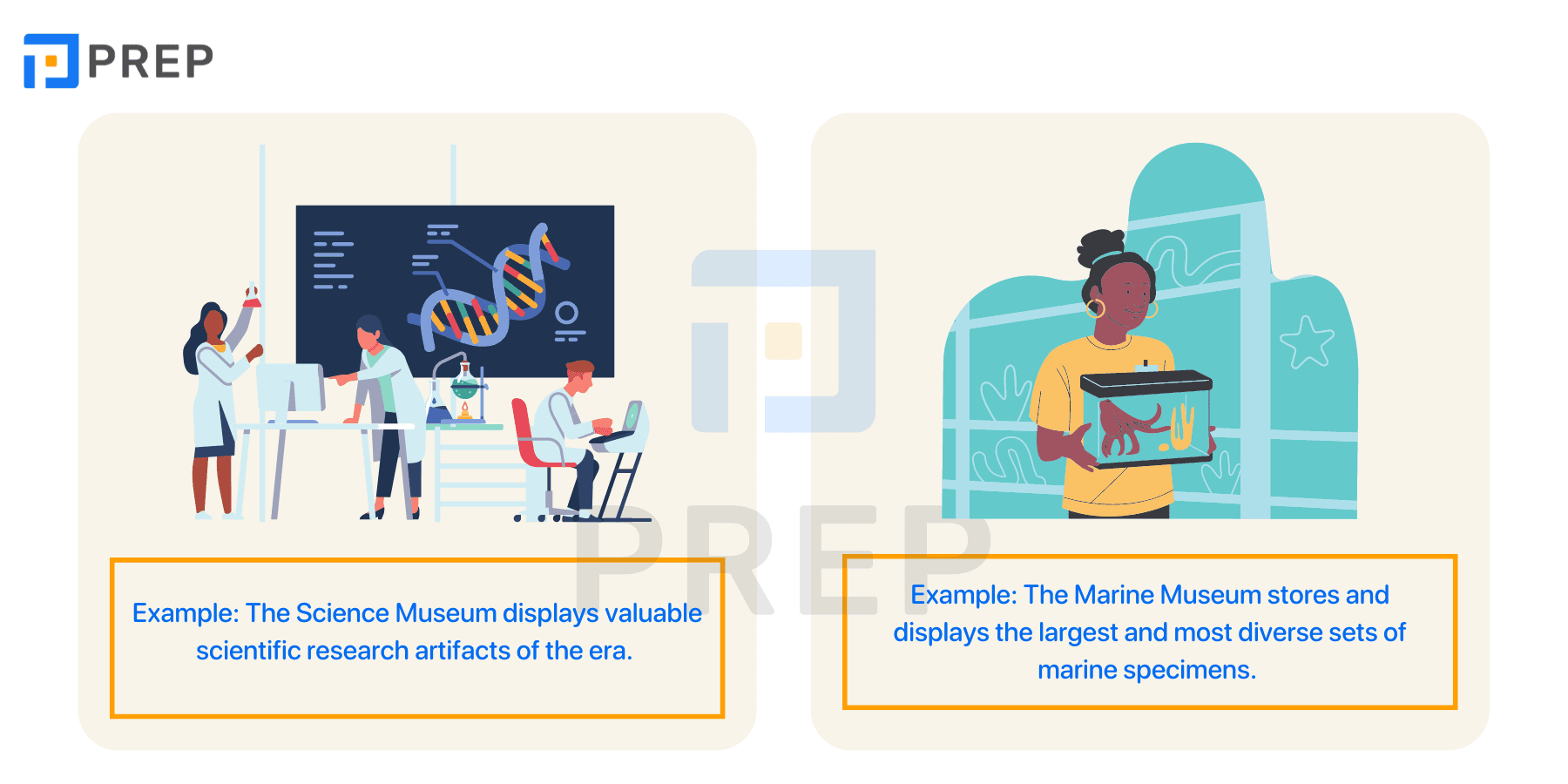Vocabulary related to types of museums