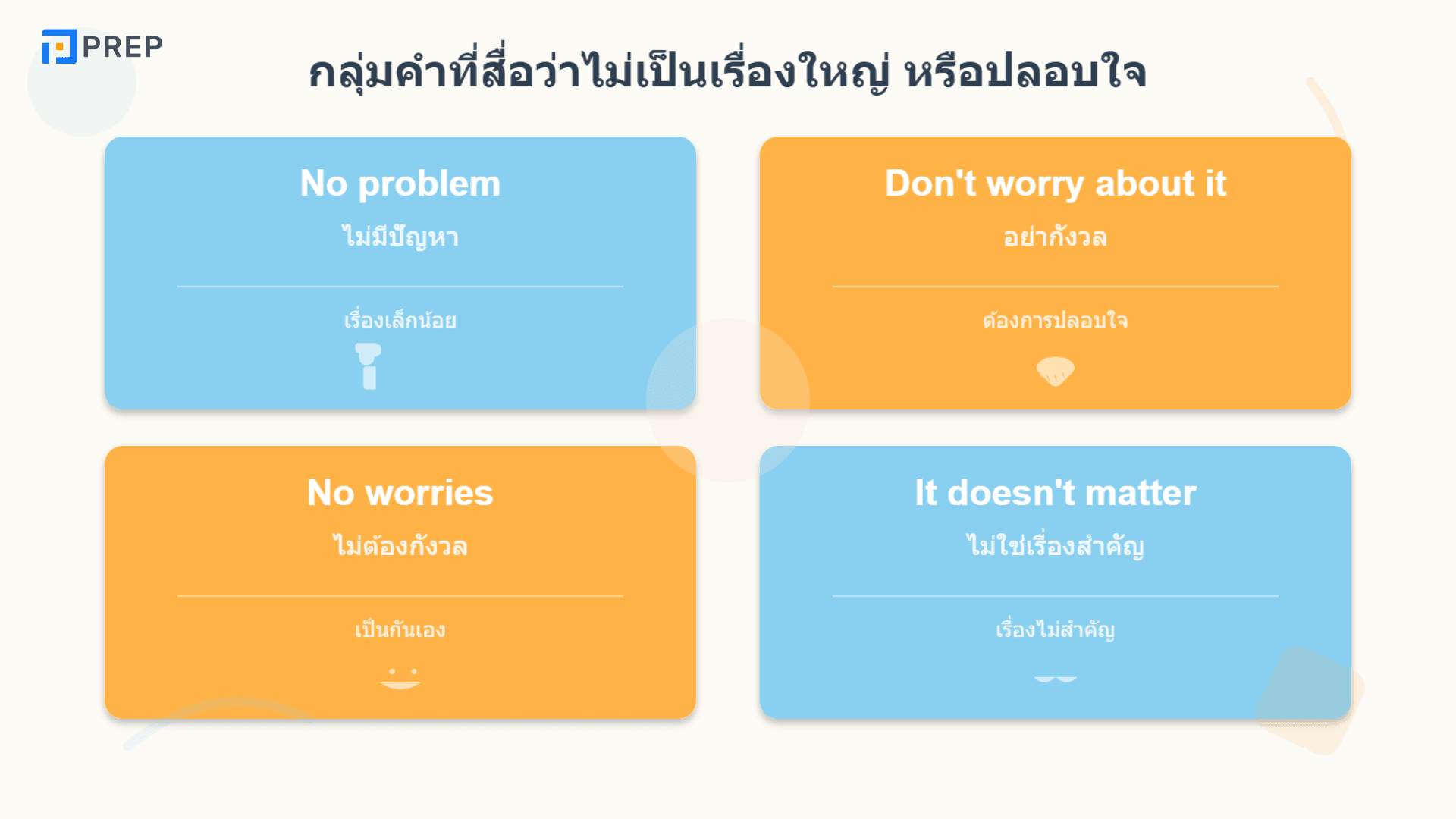 ไม่เป็นไร ภาษาอังกฤษ​​ ใช้ยังไงให้ถูกต้อ