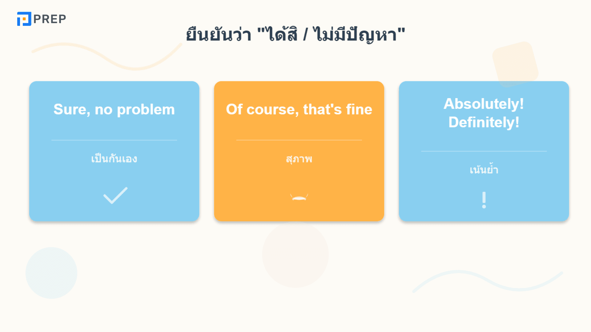 ไม่เป็นไร ภาษาอังกฤษ​​ ใช้ยังไงให้ถูกต้อ