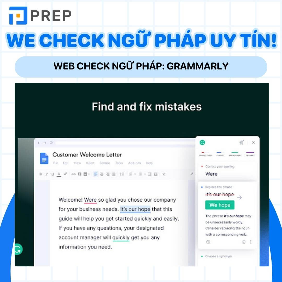 Web check ngữ pháp: Grammarly