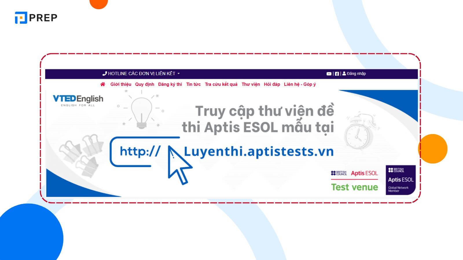 Web đăng ký thi Aptis