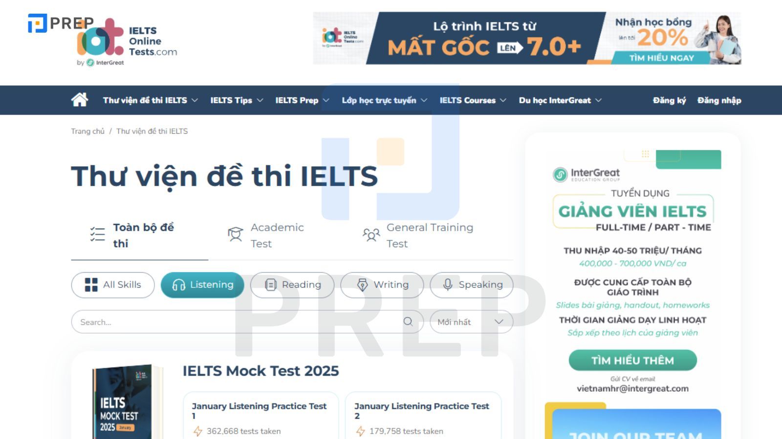 Tổng hợp web luyện nghe IELTS online chất lượng