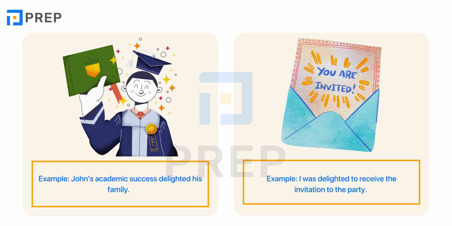 What does Delighted in English mean?