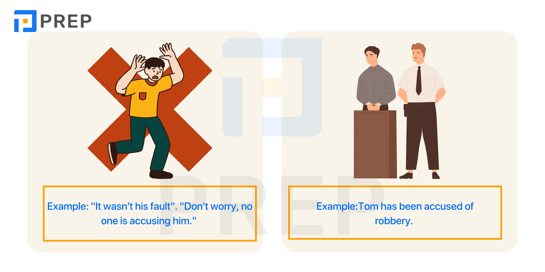 What is Accuse in English?