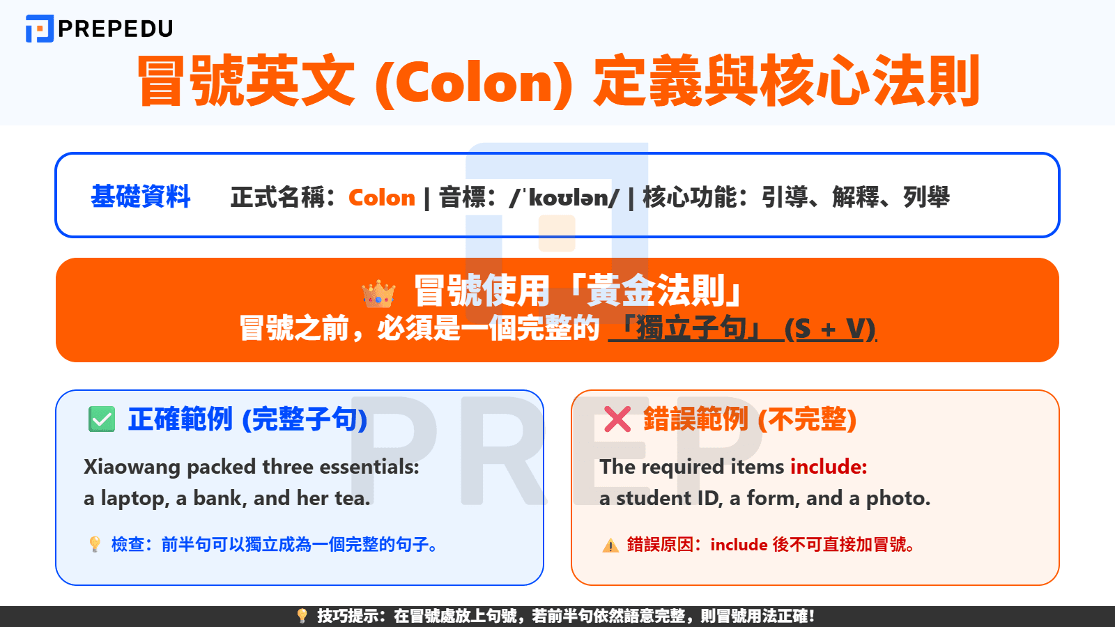 冒號英文的角色與正式名稱