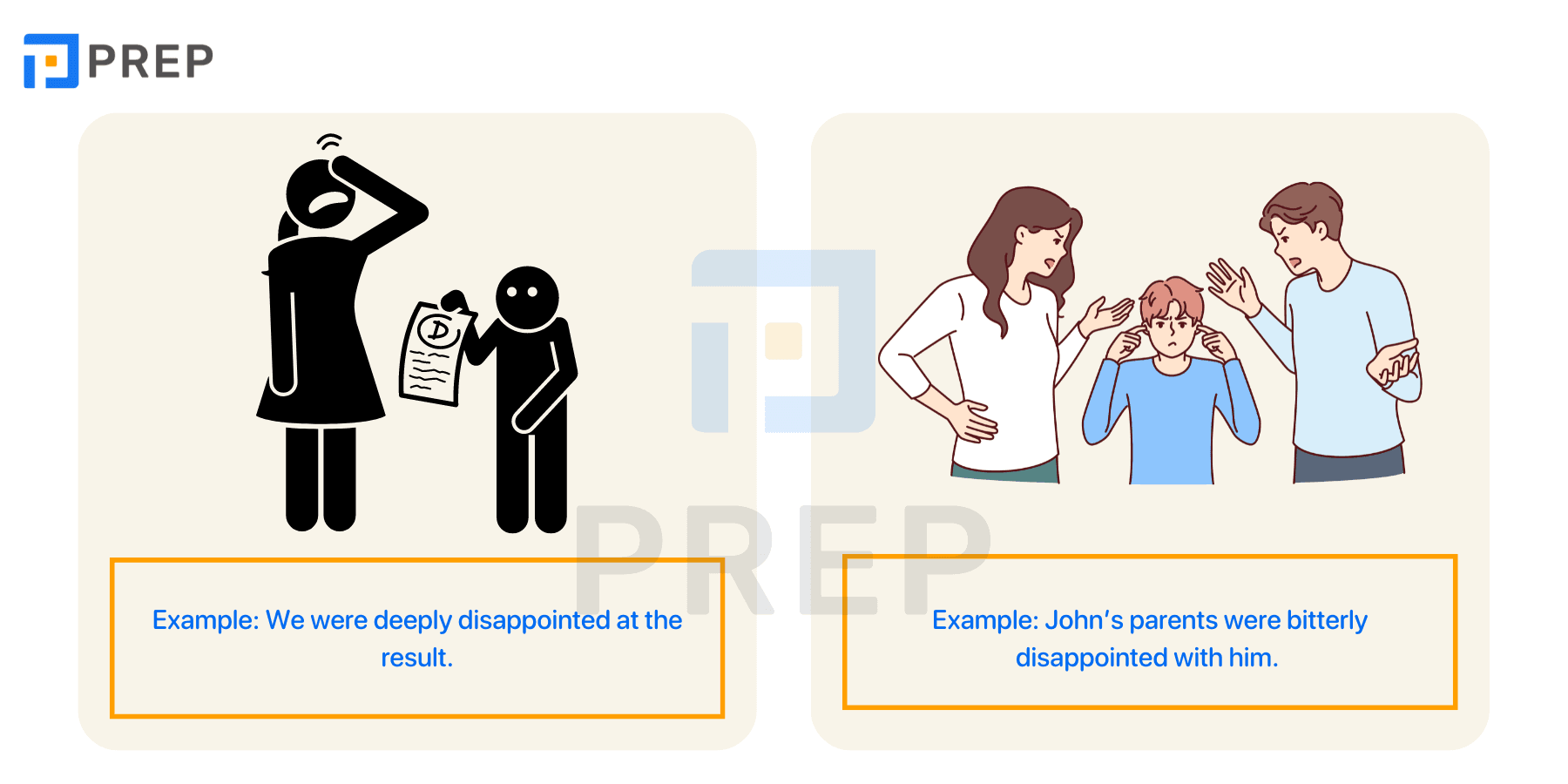 What is Disappointed in English?