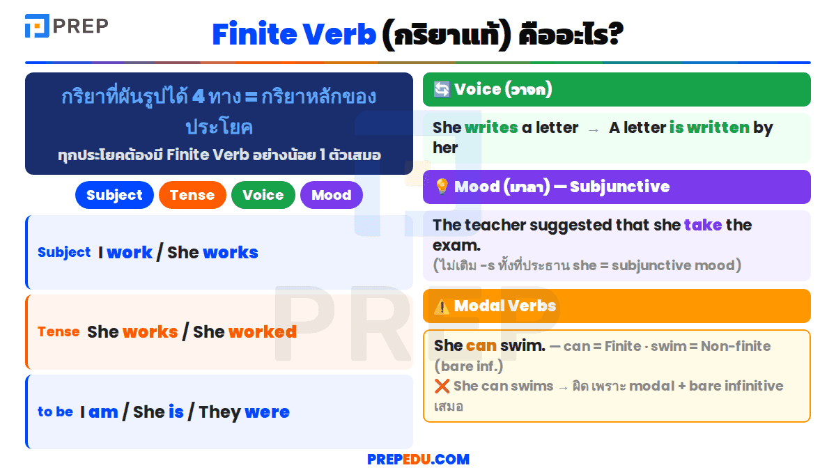 Finite Verb (กริยาแท้) คืออะไร?