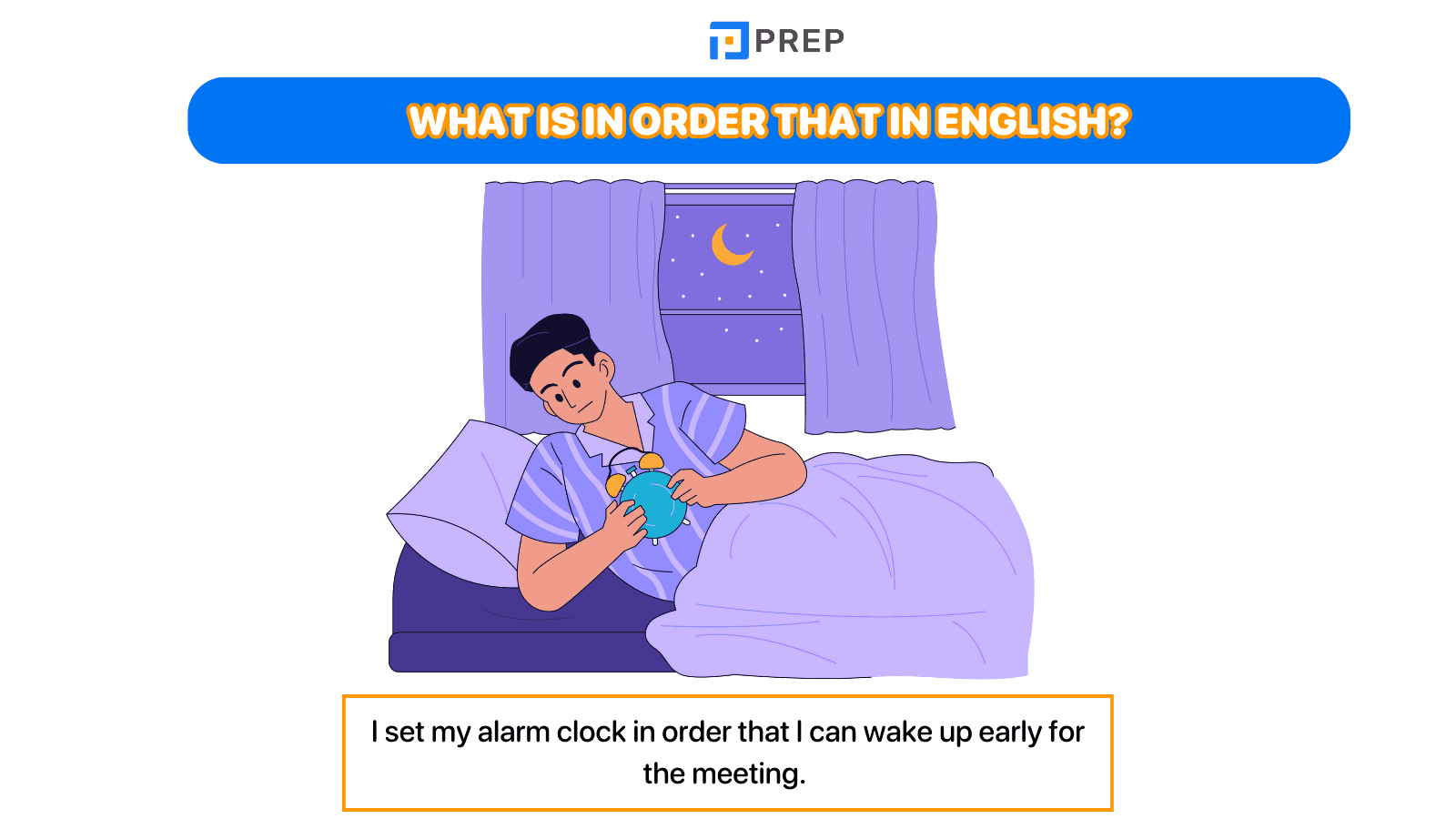 What is In order that in English?