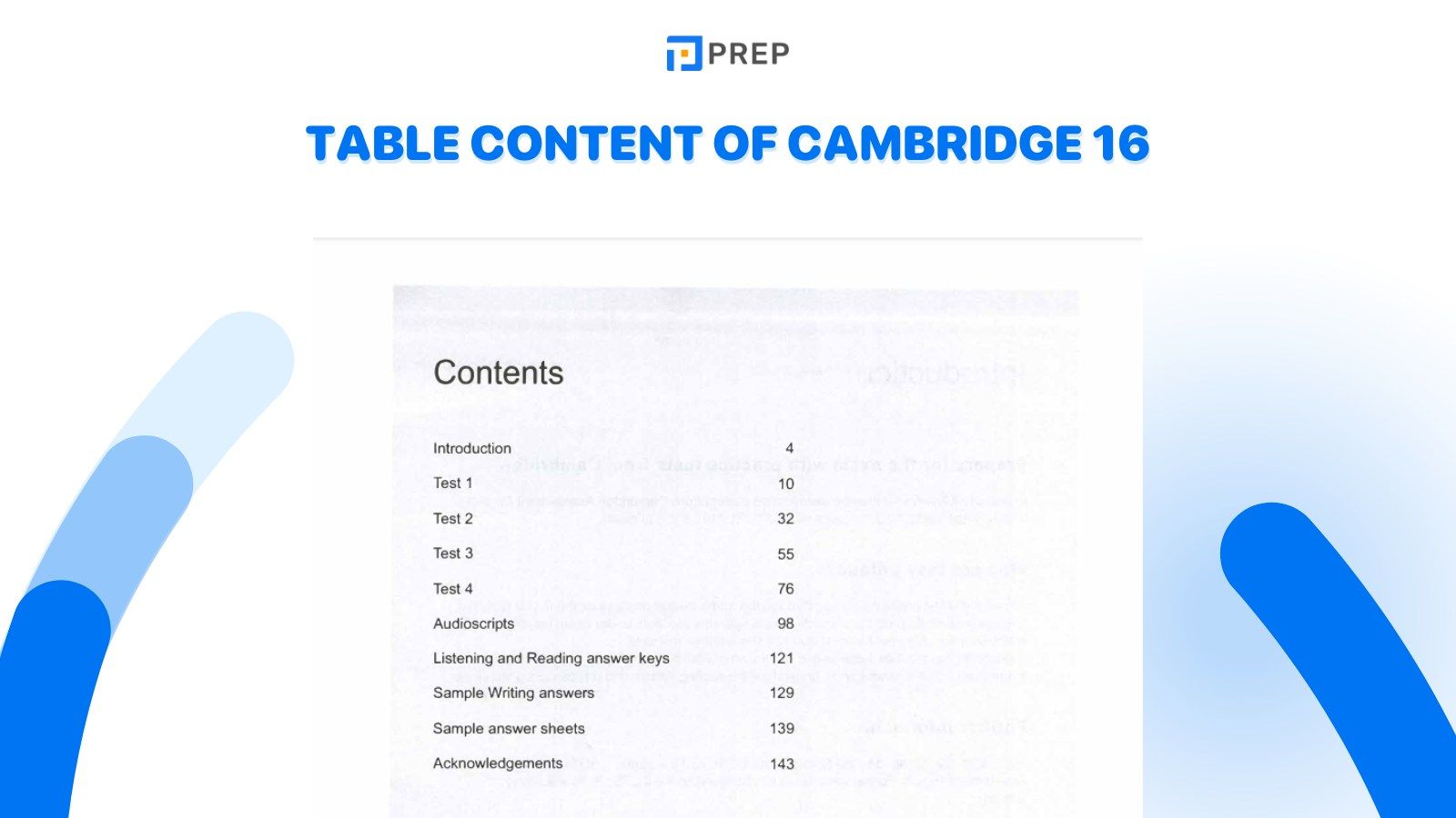 What is included in Cambridge 16?