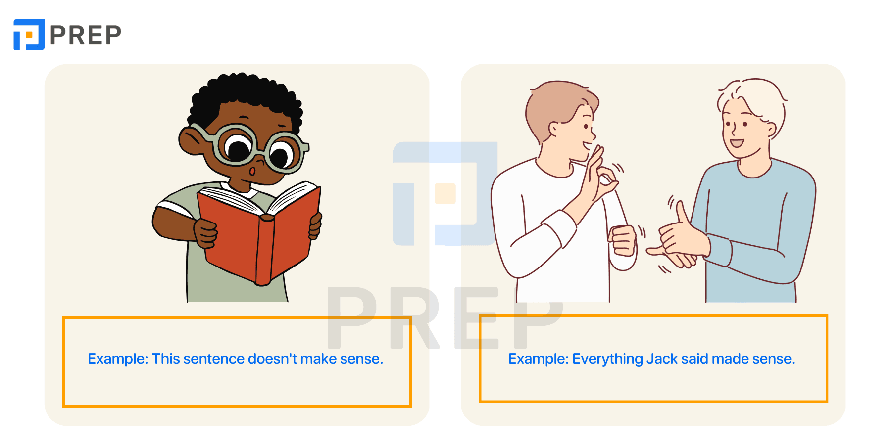 What is Make sense in English?