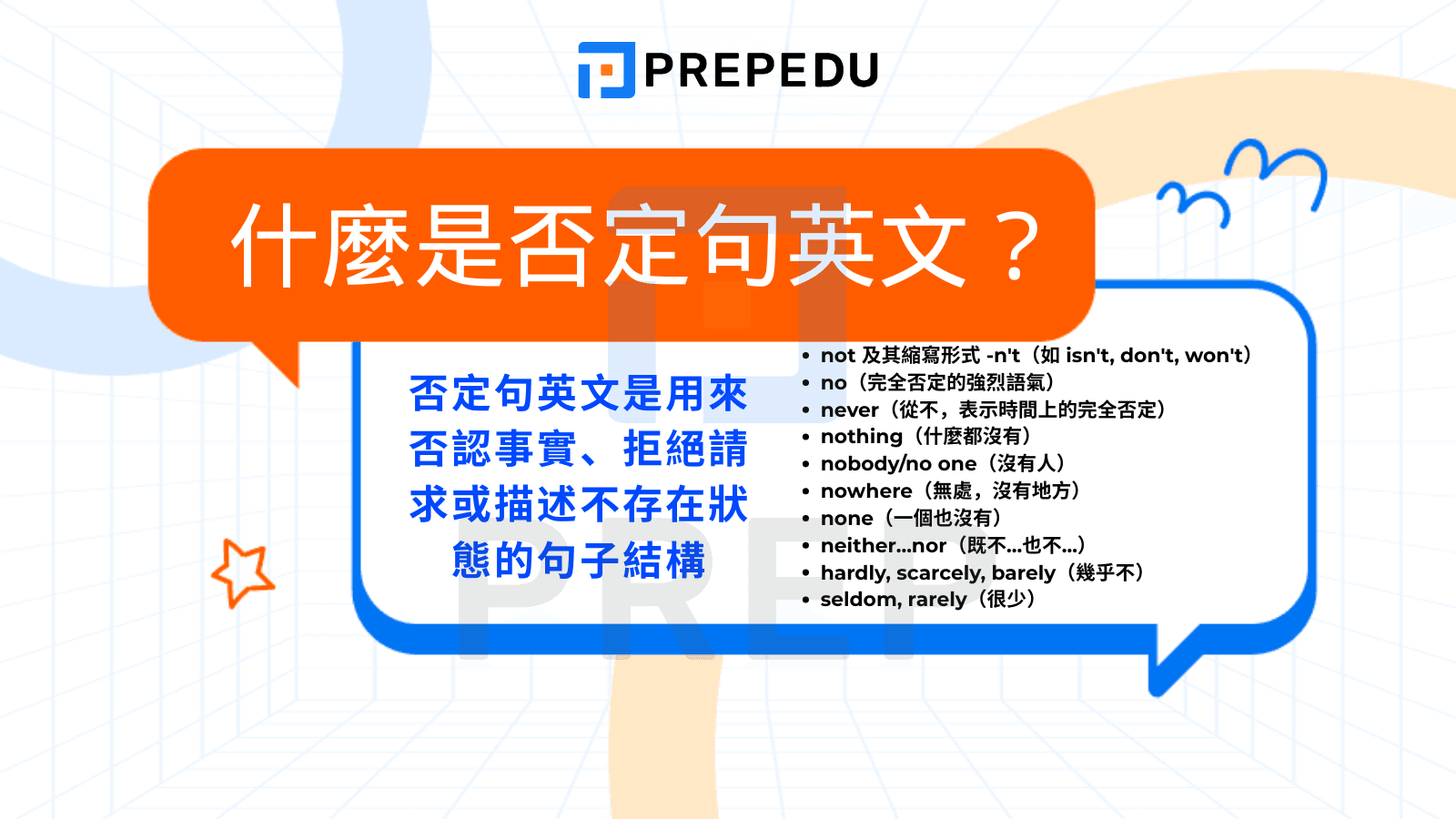 什麼是否定句英文？
