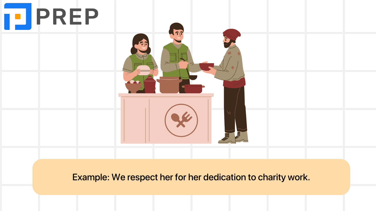 What is the accompanying preposition of Respect in English?