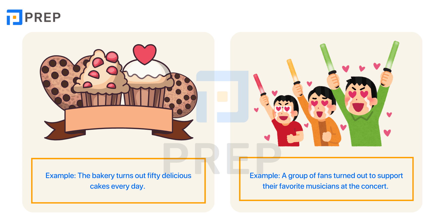 What is Turn out in English?
