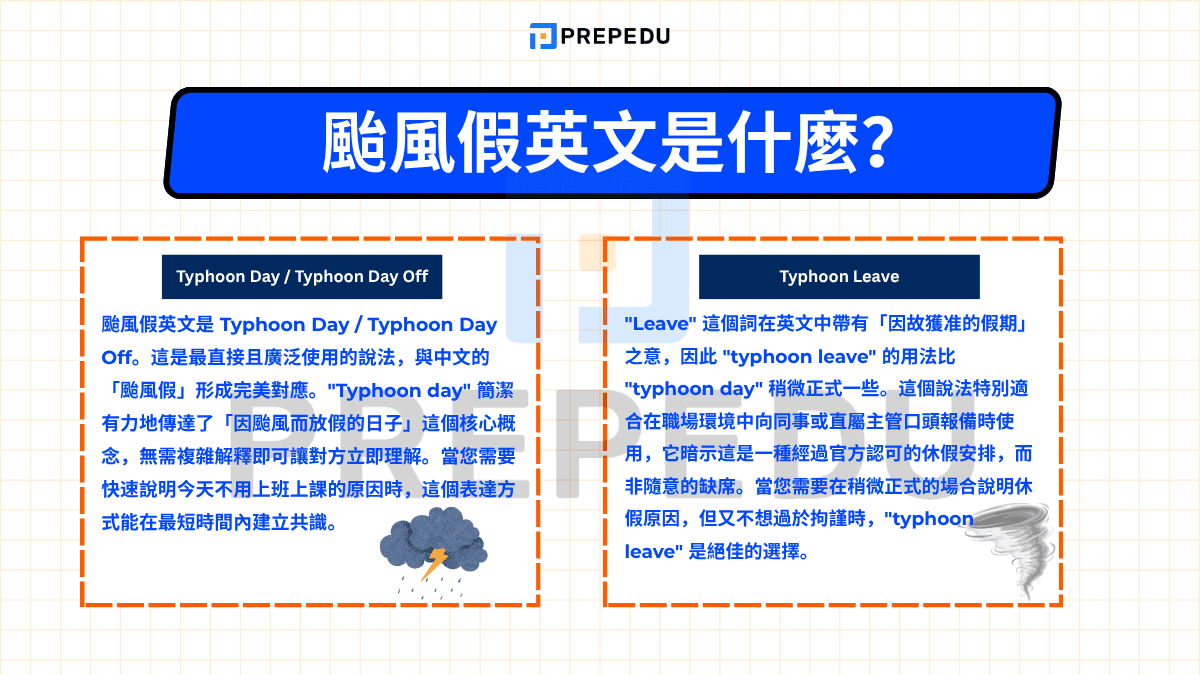 颱風假英文是什麼?