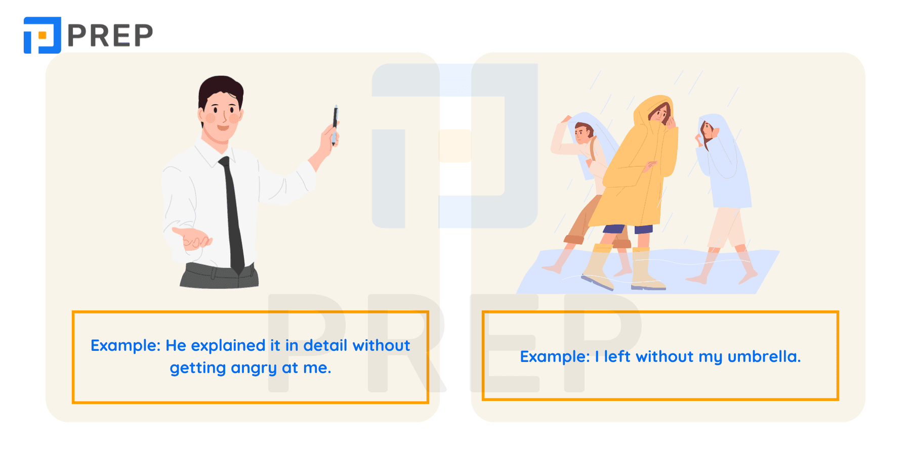 What is “without” in English?