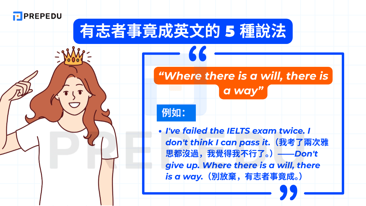 Where there is a will, there is a way 是有志者事竟成英文最廣為人知的表達