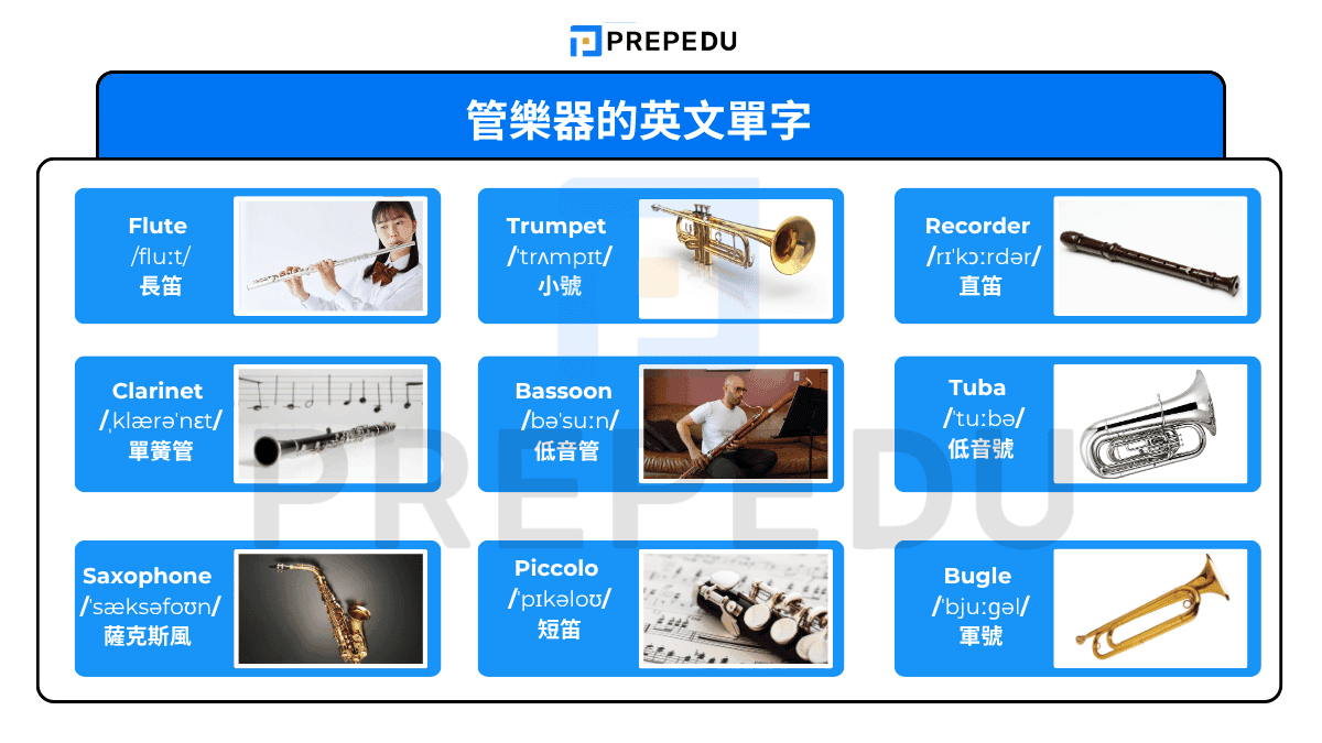 管樂器的英文單字