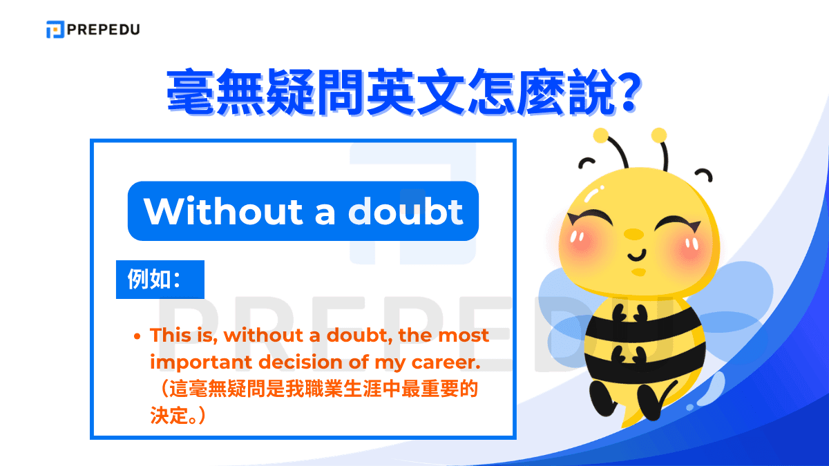 Without a doubt 比 No doubt 更正式一些，語氣也更篤定