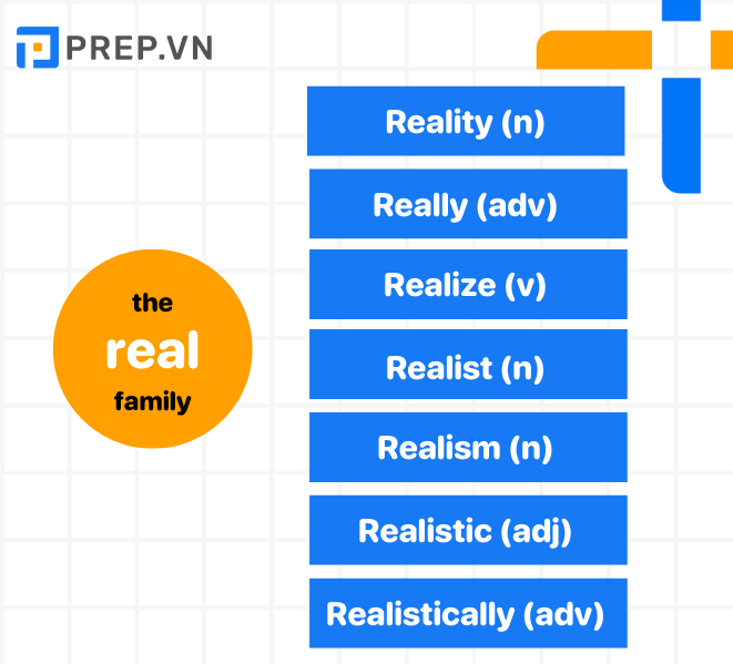Ví dụ về các từ thuộc cùng Word family