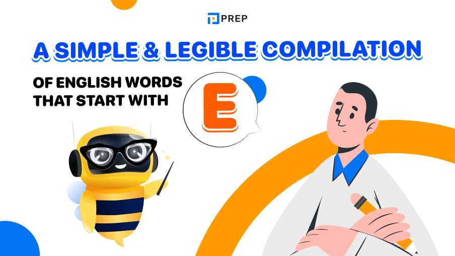 A simple and legible compilation of English words that start with E
