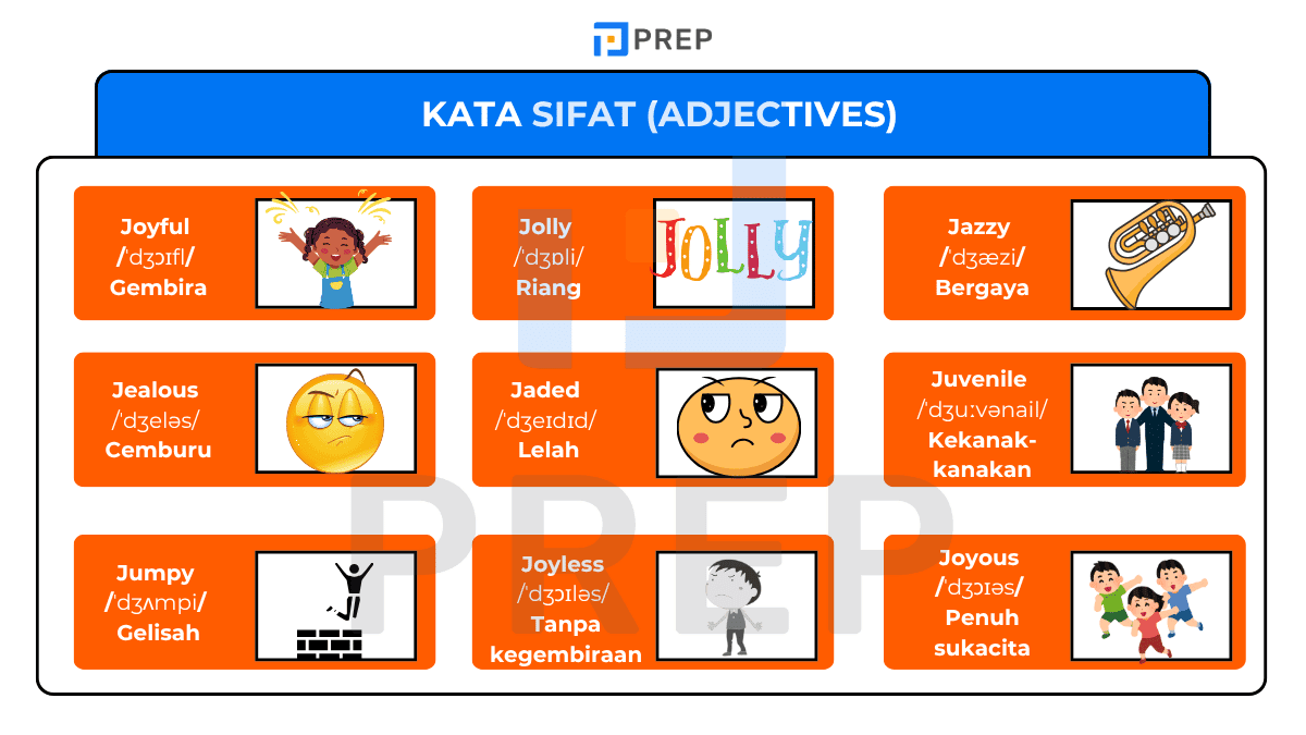 Kata Bahasa Inggris dari Huruf J - Kata Sifat