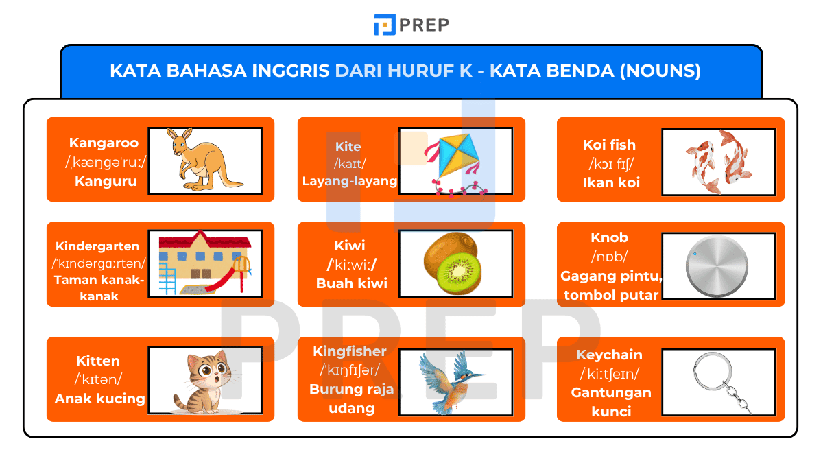 kata bahasa inggris dari huruf k - Kata Benda (Nouns)