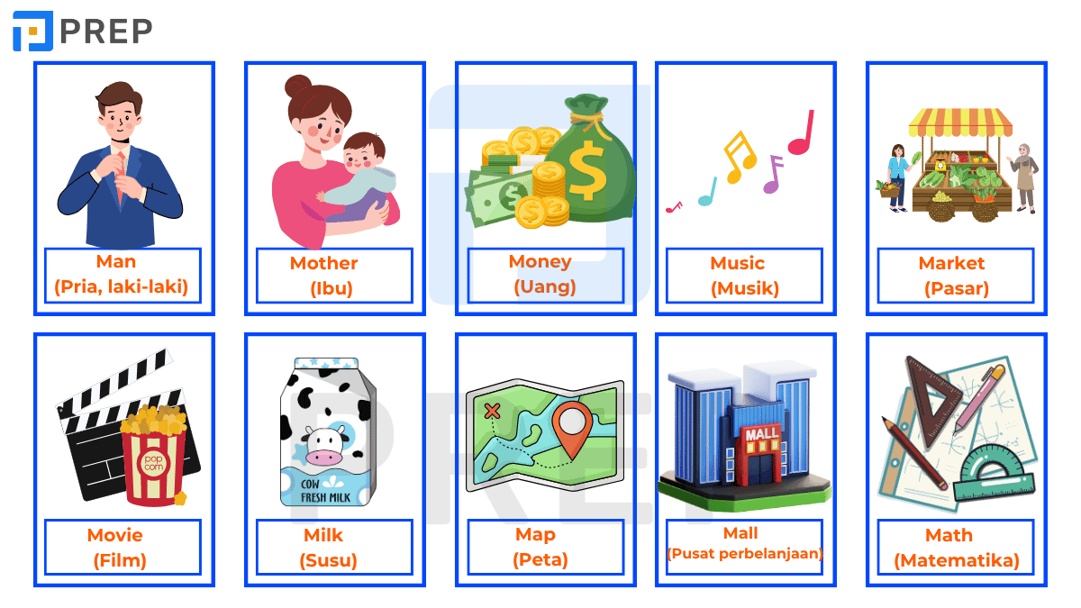 kata benda dari huruf m bahasa inggris - Kata Benda