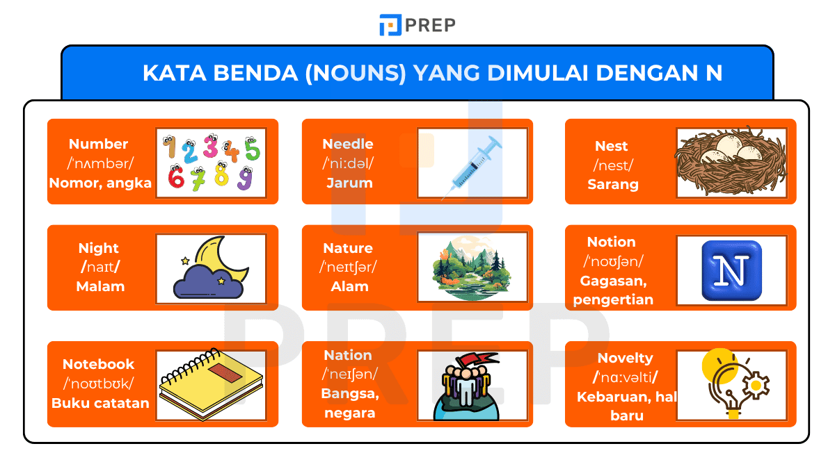 Kata Benda (Nouns) yang Dimulai dengan N