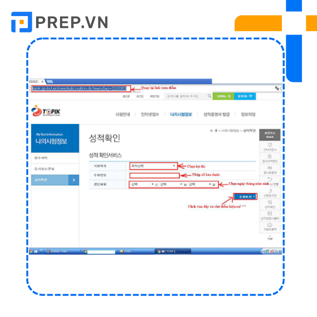 xem điểm topik, xem điểm thi topik