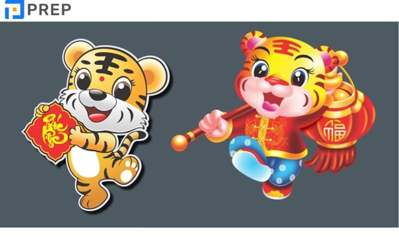 Chữ Vương trong tiếng Hán trên trán con hổ