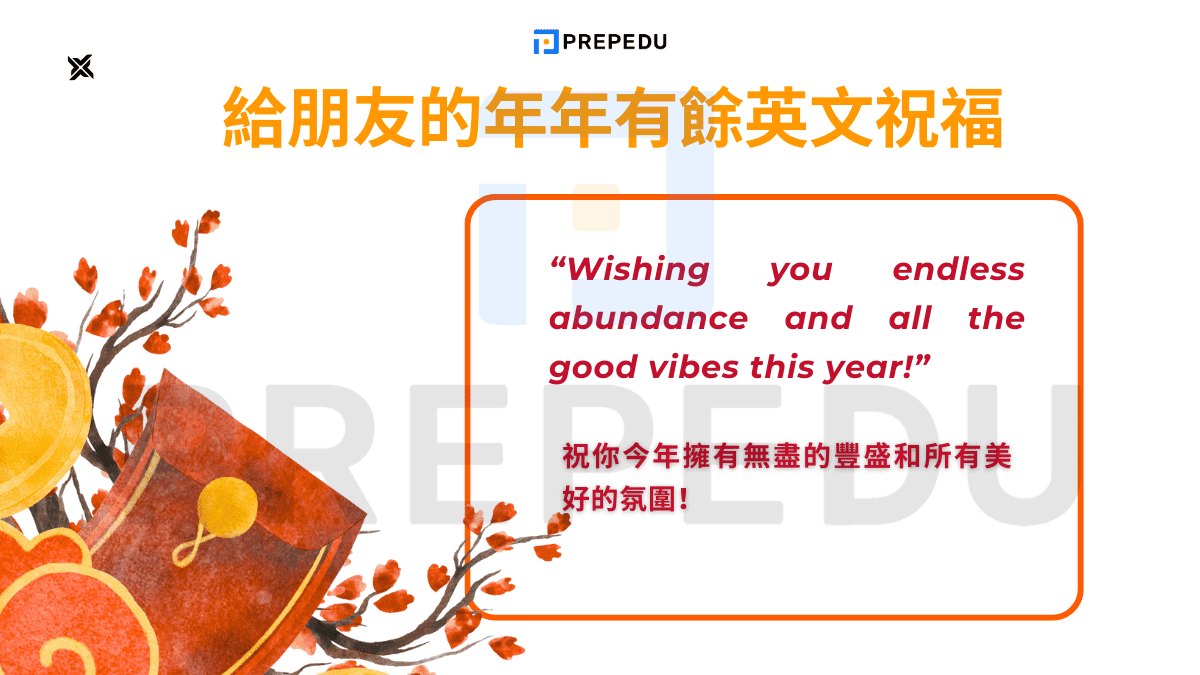 給朋友的年年有餘英文祝福