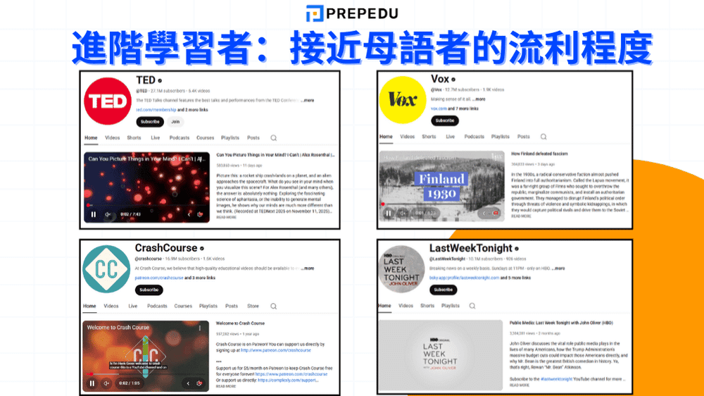 進階學習者：接近母語者的流利程度