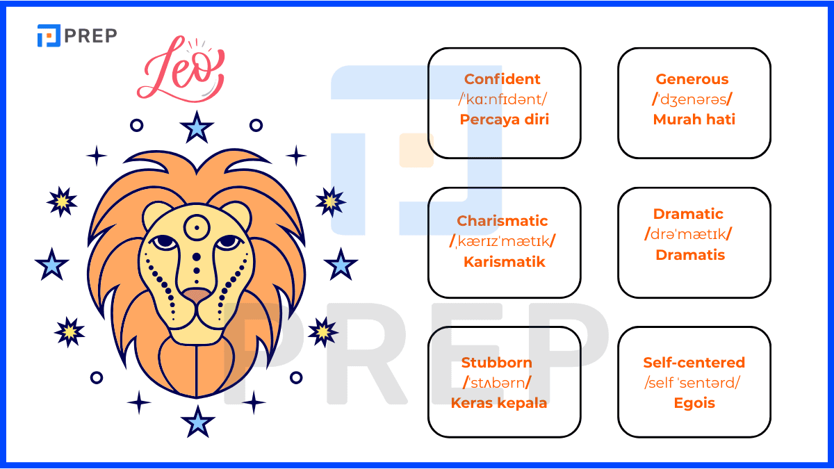 Kosakata bahasa Inggris yang terkait dengan zodiak Leo