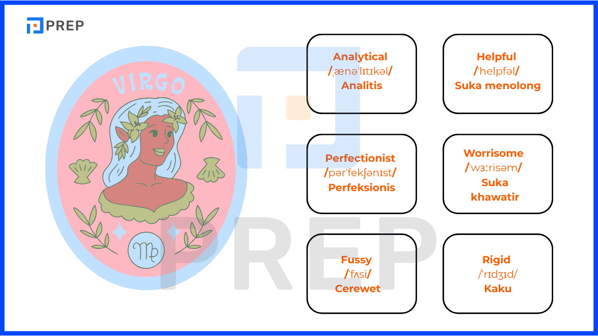 Kosakata bahasa Inggris yang terkait dengan zodiak Virgo